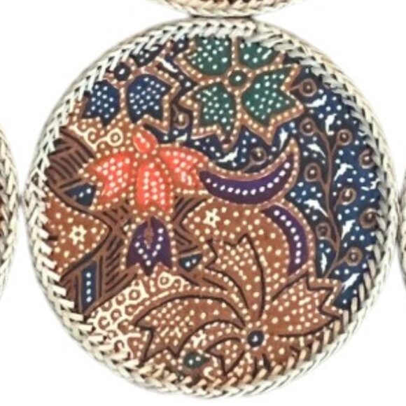 Vtg 1970s Set 12 COASTERS Boho / MCM Batik Fiber Coasters with Lidded Box 3.5" - Picture 9 of 16